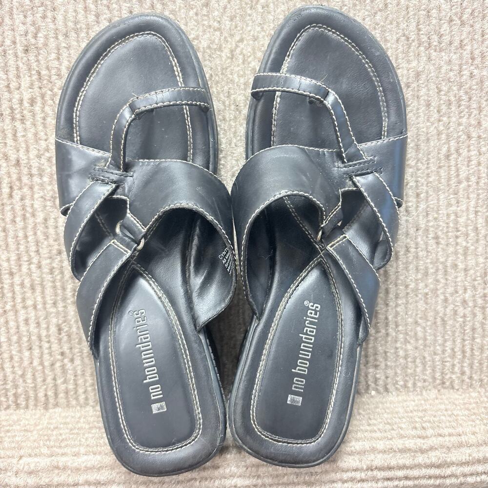 Vintage Y2K No Boundaries Black Strappy Wedges Women’s Size 8.5